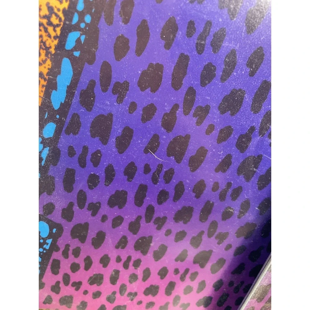 Vintage Trapper Keeper With 2 Folders Portfolios Neon Animal Leopard Tiger Print